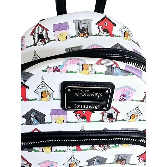 Loungefly Disney Dogs Doghouse Allover Print Mini Backpack Dodger Lady Tramp EUC - Picture 5 of 16